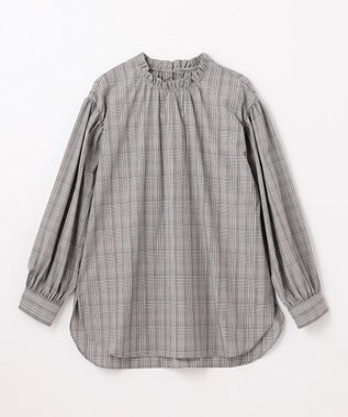 ANY 【UVカット/抗菌防臭/速乾】エニィファンクション　フリルモックブラウス グレンチェック