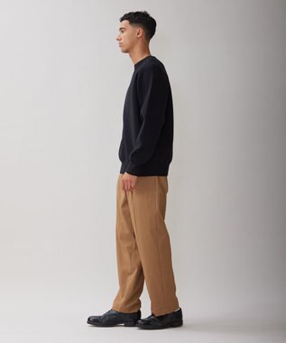 UNFILO MENS 【新色追加】スウェットライク クルーニット [24年秋冬商品] ブラック