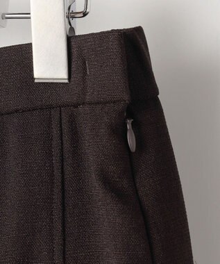 自由区 S 【セットアップ対応】リネンライクシンセティックタック スカート ダークブラウン