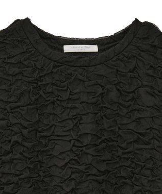 Green Parks 表面感カット５分袖プルオーバー Black