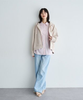 YECCA VECCA バックプリーツZIPフーディー Light Beige