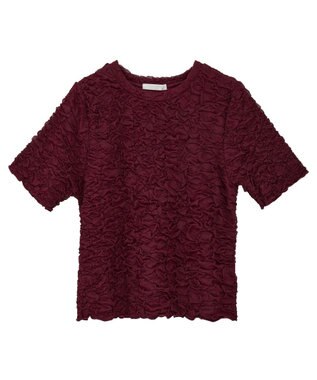 Green Parks 表面感カット５分袖プルオーバー Bordeaux