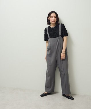 Green Parks 表面感カット５分袖プルオーバー Black