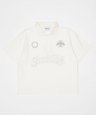 WEGO 【ユニセックス着用ITEM】ブリーチグラフィックポロシャツ（SS） ホワイト
