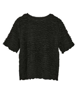 Green Parks 表面感カット５分袖プルオーバー Black