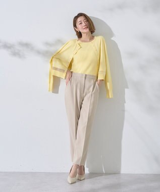 YECCA VECCA 袖釦7分袖リブニット Off White