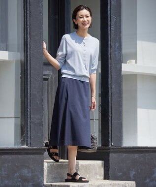 J.PRESS LADIES S 【WEB限定カラーあり・洗える・抗菌防臭】コットンアセテート カーディガン サックスブルー系