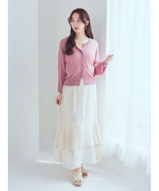 earth music&ecology シアークルーカーディガン Pink