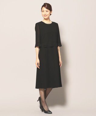 自由区 FORMAL 【オールシーズン対応】バーズアイ ジャケット+ワンピース ブラック系