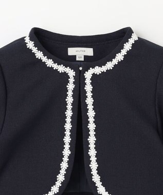 ANY KIDS 【2点セット】ジャケット＋裾刺繍ワンピース グレー