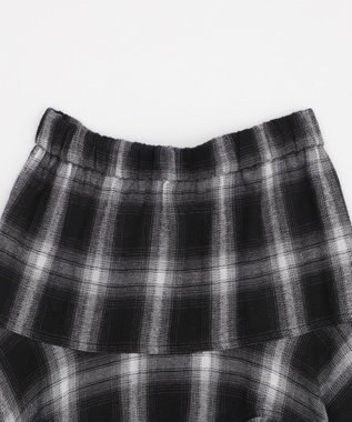 WEGO チェックアシンメトリーフリルロングスカート ブラックチェック1