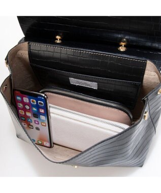 UNBILLION cachecache バンブーハンドルフラップショルダー ブラック