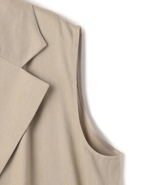 BEIGE， MICA /  リネンブレンドベルト付きジレ  L.Taupe