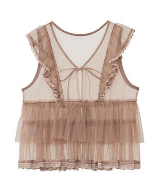 Green Parks ・ＥＬＥＮＣＡＲＥ　ＤＵＥ　チュールラッフルベスト Mocha