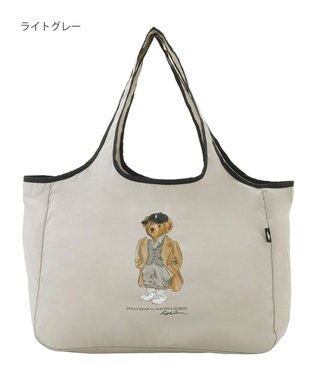 MOONBAT POLO RALPH LAUREN(ポロ ラルフローレン) ポケッタブルレインバッグ SEASON BEAR ポロベア ライトグレー