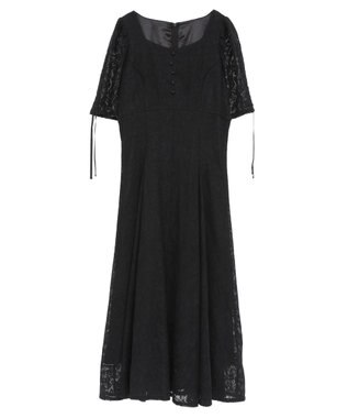 earth music&ecology パネル切り替えレースワンピース Black