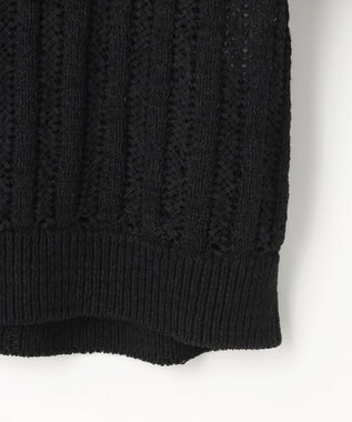 自由区 L ストライプパターンジップ ニット ブラック