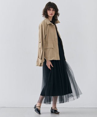 BEIGE， 【洗える・GISELe 4月号掲載】KALMIA / ノースリーブチュールドレス Black