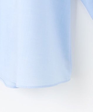 自由区 S 【洗える】SOMELOSクロップド丈 ブラウス サックス