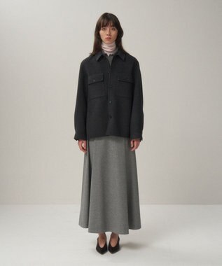 ATON MERINO DOUBLE MELTON | CPOジャケット - UNISEX CHARCOAL TOP