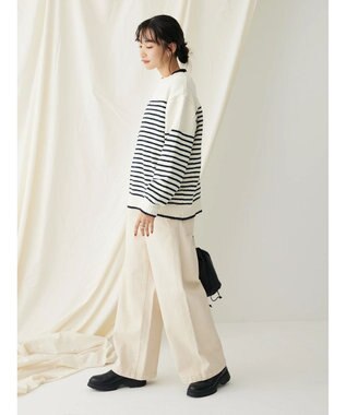 CRAFT STANDARD BOUTIQUE 洗えるモールニットボーダープルオーバー Ivory