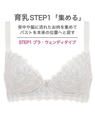 BRADELIS New York 【BRADELIS New York / 育乳補整ブラ・STEP1 集める】ウェンディステップ1ブラ24A2 ブラデリス ブラジャー 補正 ホワイト