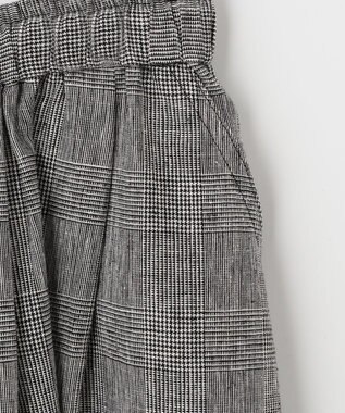 ANY 【接触冷感・UVケア】清涼リネン ガウチョパンツ グレンチェック