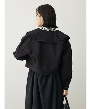 Green Parks ・Ｄｏｕｂｌｅ　Ｆｌａｇｓ　フリルカラージャケット Black