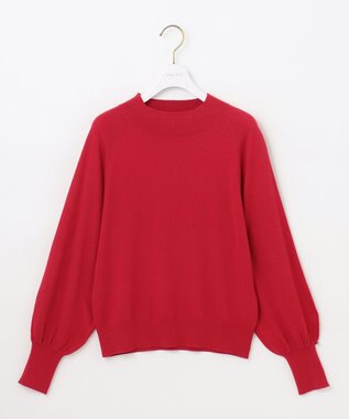 ANY SIS 【洗える】カシミヤブレンドパフ袖 ニット レッド