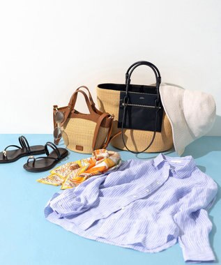 23区 【UVカット/洗える】ペーパー ブレード ハット アイボリー系