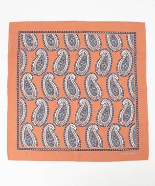 JOSEPH ABBOUD 【イタリア製】ビックペイズリーパターンチーフ オレンジ系6