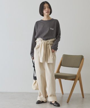 AMERICAN HOLIC NURTURING 刺繍ロゴロンT Charcoal Gray