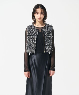 GRACE CONTINENTAL コンパクトフリンジベスト マルチ