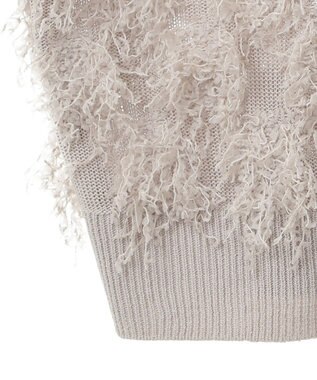 Green Parks フリンジニットベスト Light Gray