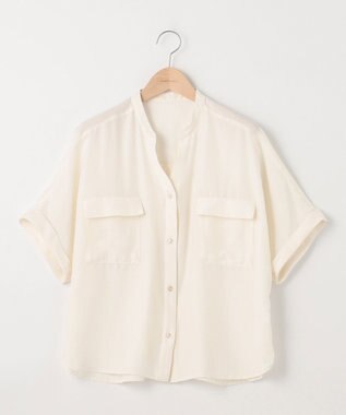 SHARE PARK LADIES 【洗える】ドルマンスリーブサテンシャツ アイボリー系