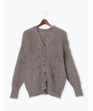 Te chichi シャギーVネックカーディガン グレー