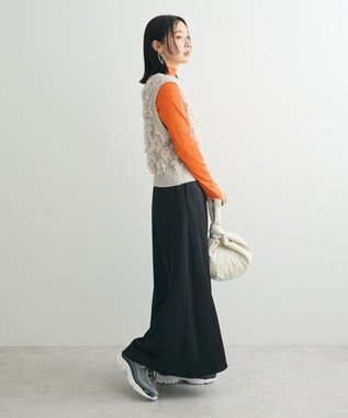 Green Parks フリンジニットベスト Light Gray