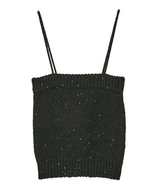 earth music&ecology 【セット2点】SET2点フラワースパンコールカーデ＋ビスチェ Black