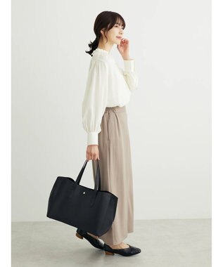 Green Parks らくスレＩラインスカート Gray Beige