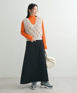 Green Parks フリンジニットベスト Light Gray