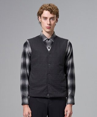 JOSEPH HOMME 【2WAY】パデットニットブロック　リバーシブルベスト グレー系