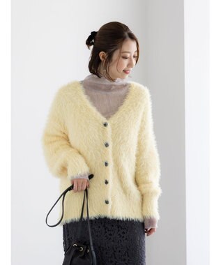 Te chichi シャギーVネックカーディガン