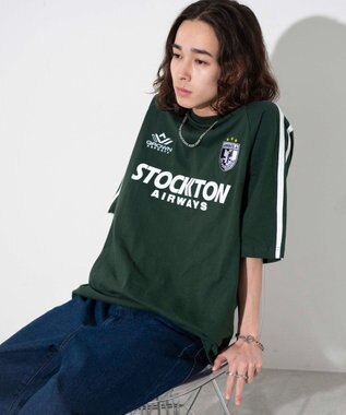 WEGO 【ユニセックス着用ITEM/手洗い可/MLサイズ】ラインゲームロゴT グリーン