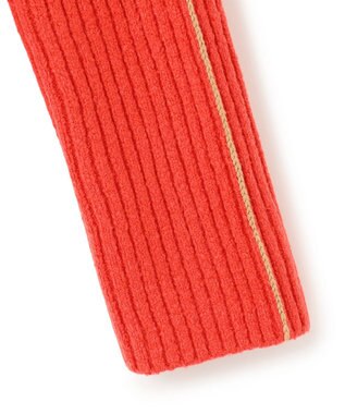 BEIGE， 【洗える】BERTAINA /  配色リンキングタートルネックニット Red Orange×Milk Tea