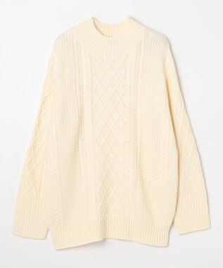 ANY L ソフトタッチケーブルニットチュニック エクリュ