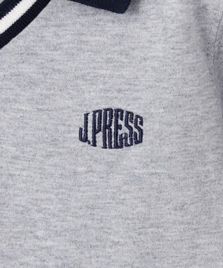 J.PRESS KIDS 【110-130cm】40/2天竺襟付き Vネック ポロシャツ ライトグレー系