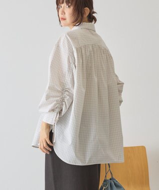 AMERICAN HOLIC 【イージーケア】バックギャザーリボンシャツ Check