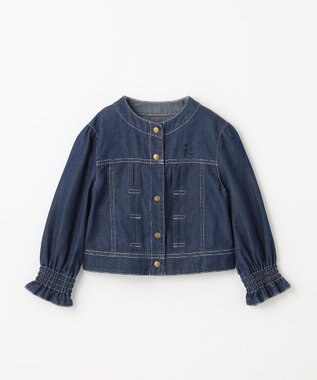 組曲 KIDS 【150-160cm】ラウンドカラー デニムジャケット ネイビー系