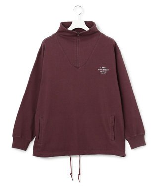 J.PRESS YORK STREET 【UNISEX】ヘビー天竺ハーフジップ スウェット ワイン系