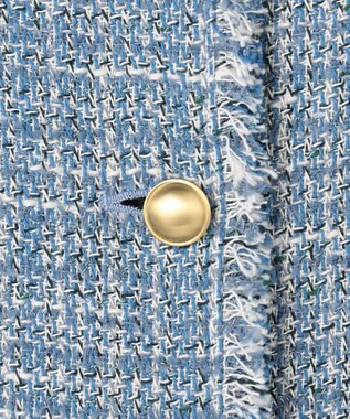 自由区 ファンシーノットツイード ジレ ブルー